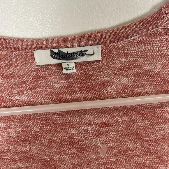 NEW Madewell Sweater Womens Small Red Heather Cardigan Summer Ryder NWOT - Picture 4 of 9